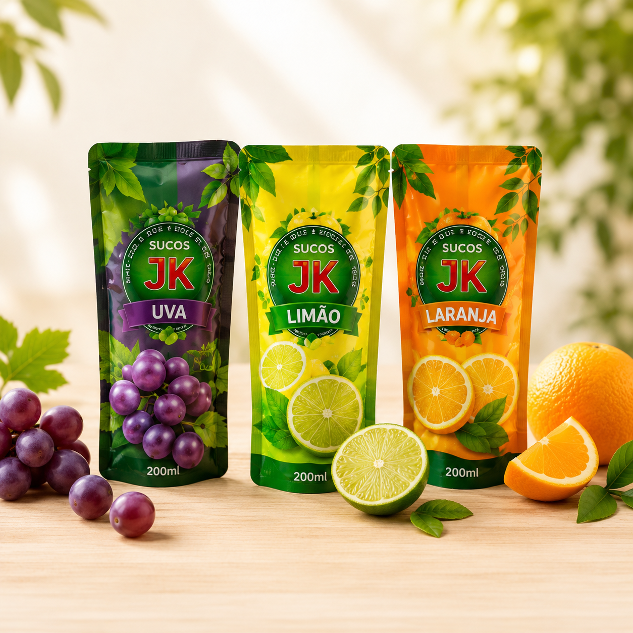 Suco flexível 200 ml JK